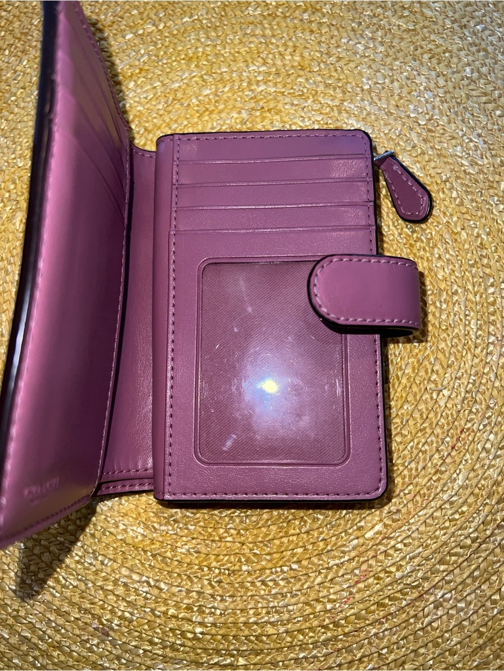 Coach Medium Corner Zip Wallet Featuring a Pink Dandelion Floral Print - Picture 6 of 10